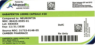 Gabapentin 100mg #30 (Gabapentin 100mg 80425 0595 01)